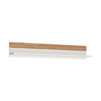 Wandboard Merida weiß weiß hochglänzend Eiche Wotan B/H/T: ca. 140x23x22 cm Merida - Eiche/weiß (140,00/23,00/22,00cm)