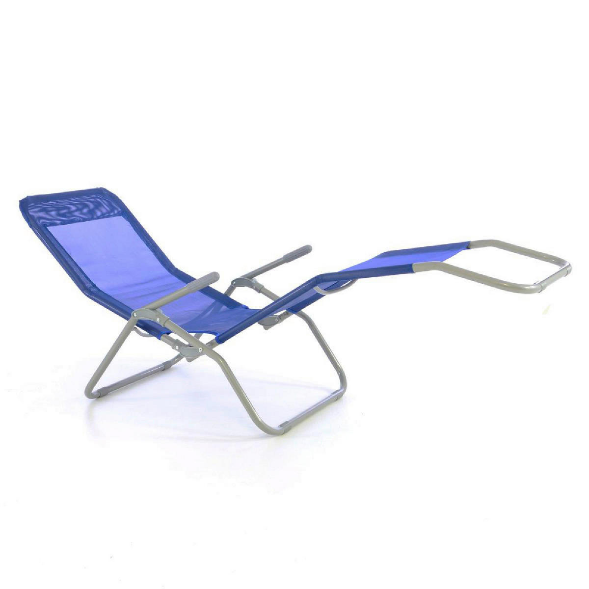VCM Gartenliege blau Stahl B/H/L: ca. 48x100x160 cm Gartenliege - blau (160,00/48,00/100,00cm) - VCM