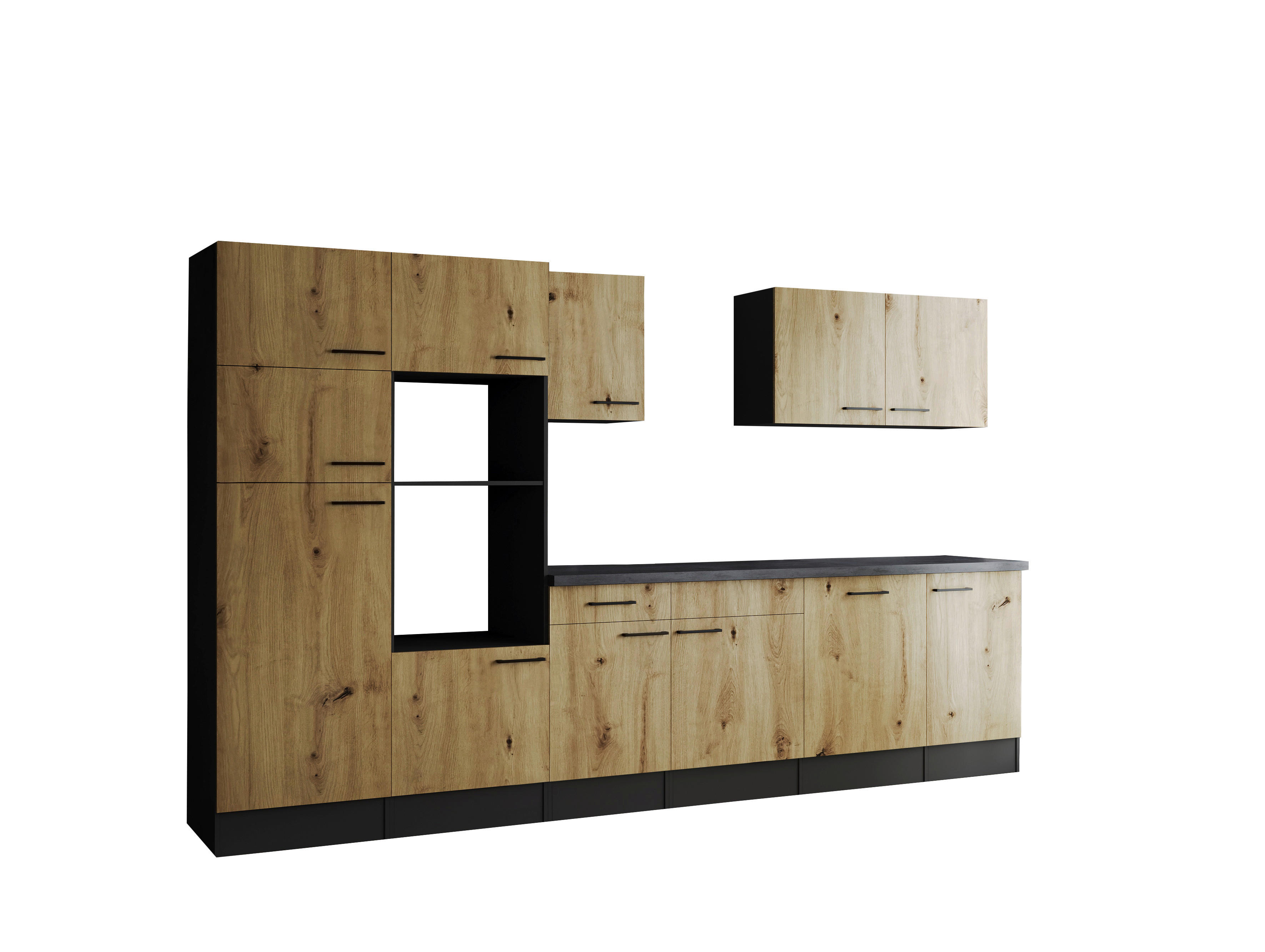 Küchenblock Oliver B/H/T: ca. 340x205x60 cm Oliver - granit/grau (340,00/205,00/60,00cm) - Respekta