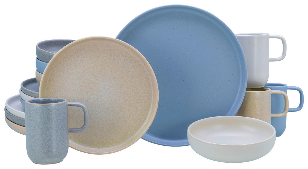 CreaTable Kombiservice Uno Nordic bunt Steinzeug 16 tlg. Uno Nordic - bunt - CreaTable