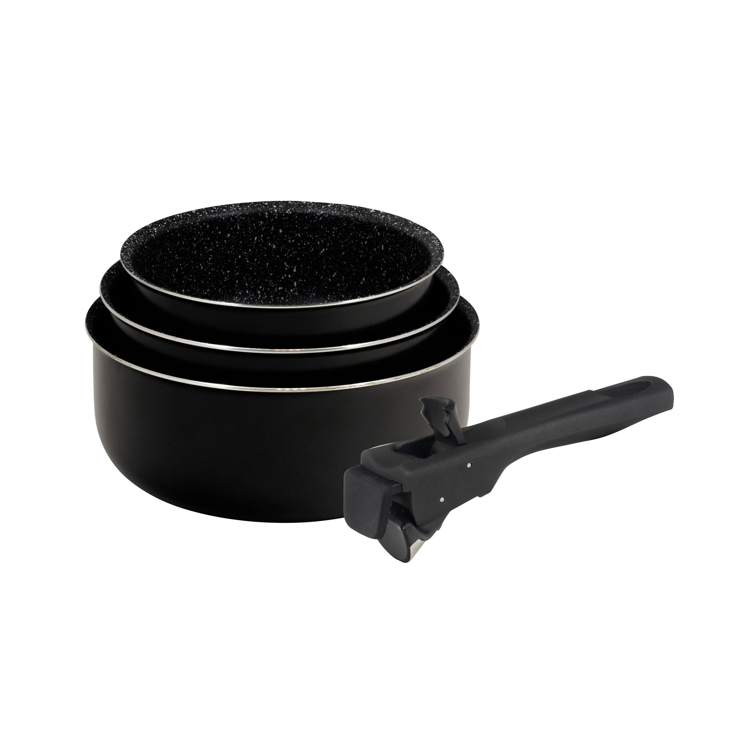 BERGNER Topfset Click & cook black schwarz Aluminium 4 tlg. Click & cook black - schwarz - BERGNER