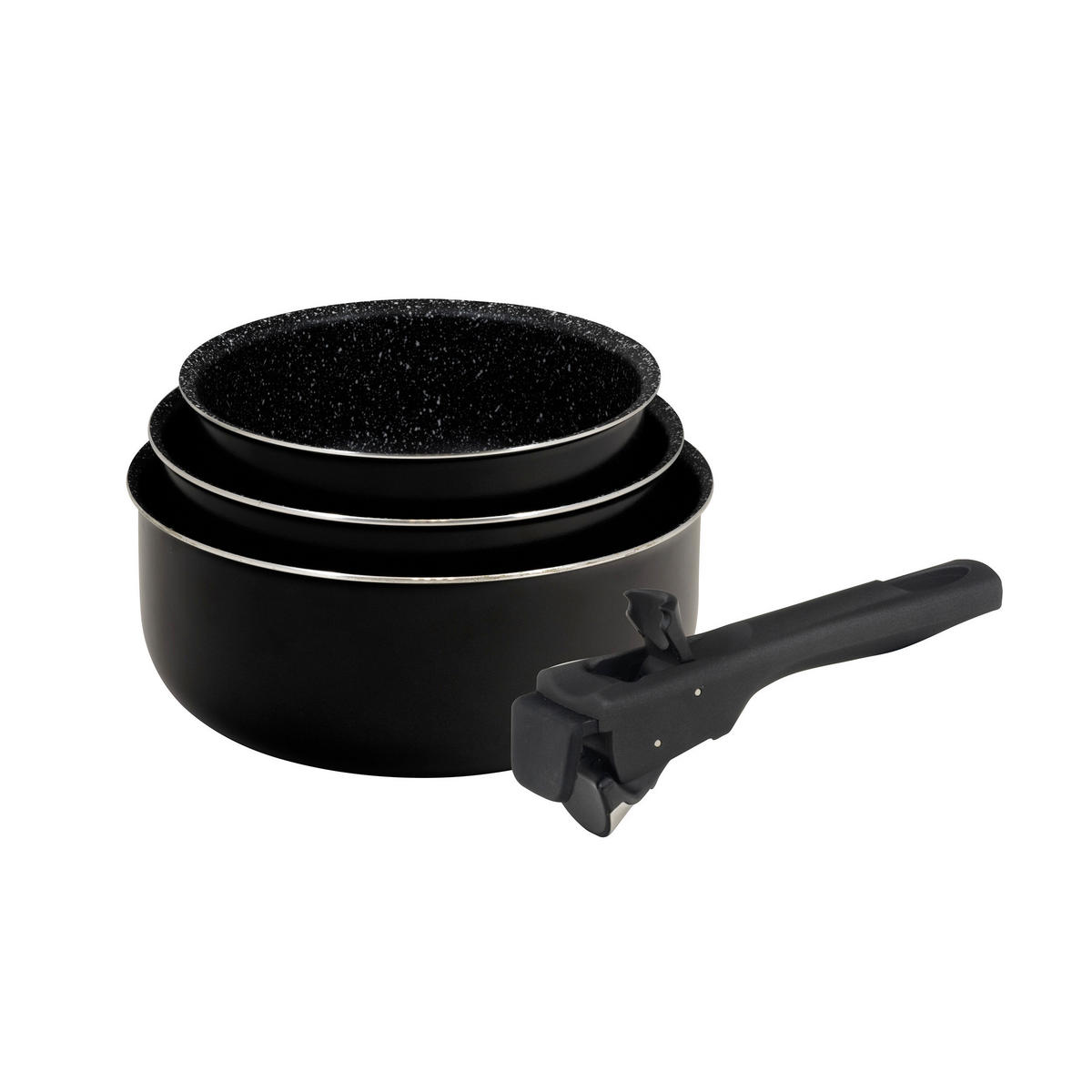 BERGNER Topfset Click & cook black schwarz Aluminium 4 tlg. Click & cook black - schwarz - BERGNER