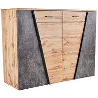 Sideboard Venedig Eiche Wotan Nachbildung Beton dunkel Optik B/H/T: ca. 160x112x40 cm Venedig - Eiche (160,00/112,00/40,00cm)