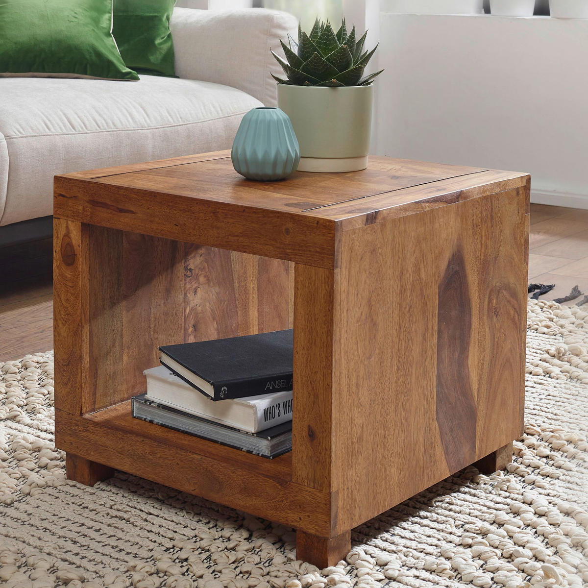 Couchtisch natur B/H/T: ca. 50x45x50 cm Couchtisch - natur (50,00/45,00/50,00cm) - Wohnling