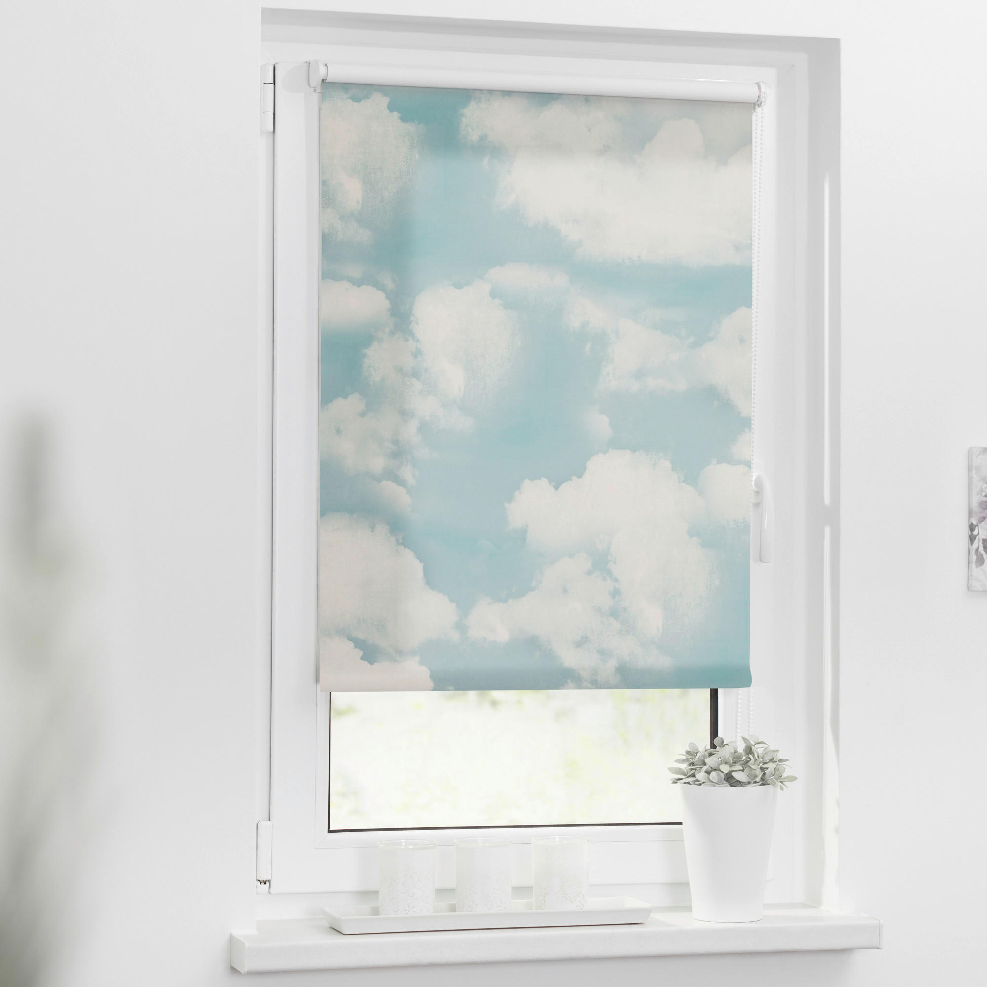 LICHTBLICK Verdunkelungsrollo Wolken blau B/L: ca. 80x150 cm Wolken - blau (80,00/150,00cm) - LICHTBLICK