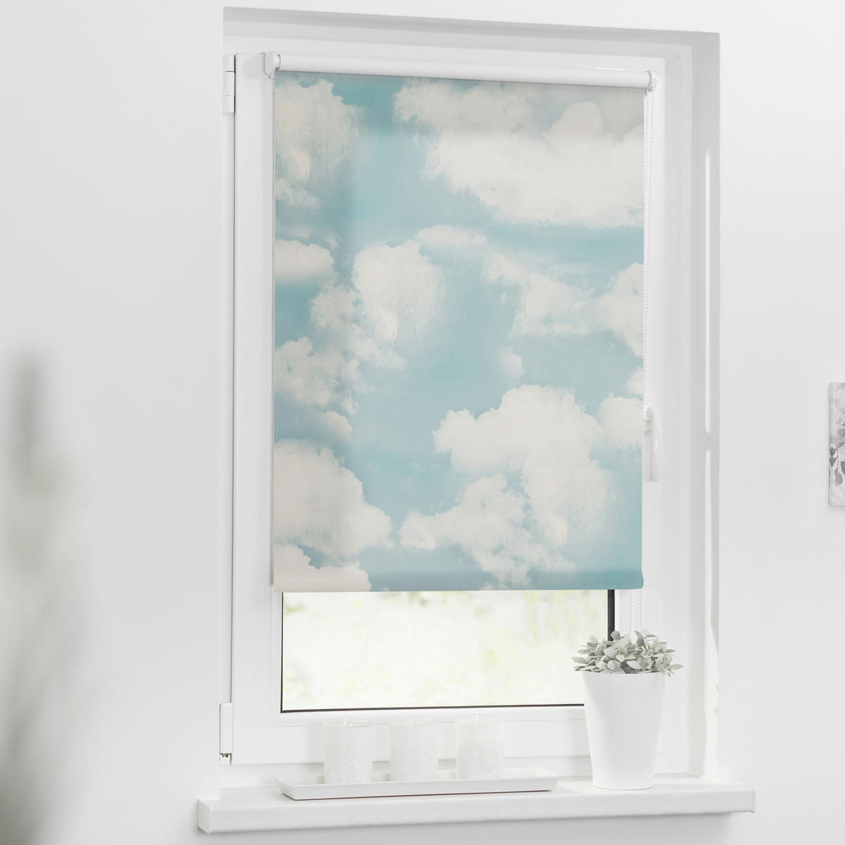 Verdunkelungsrollo Wolken blau B/L: ca. 120x150 cm Wolken - blau (120,00/150,00cm) - LICHTBLICK