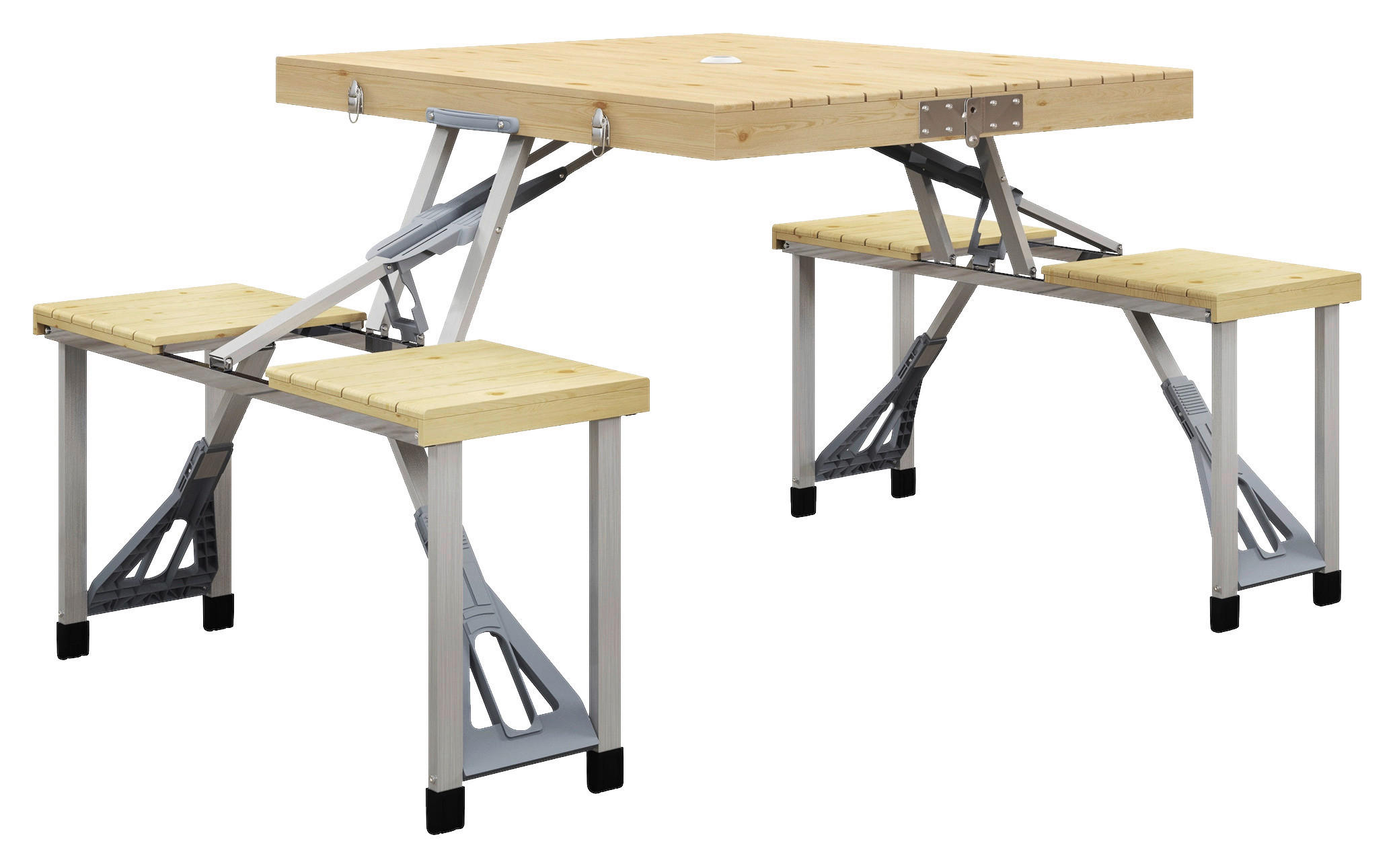 Outsunny Campingartikel B/H/L: ca. 72,5x86x67 cm Campingtisch - natur (67,00/72,50/86,00cm) - Outsunny