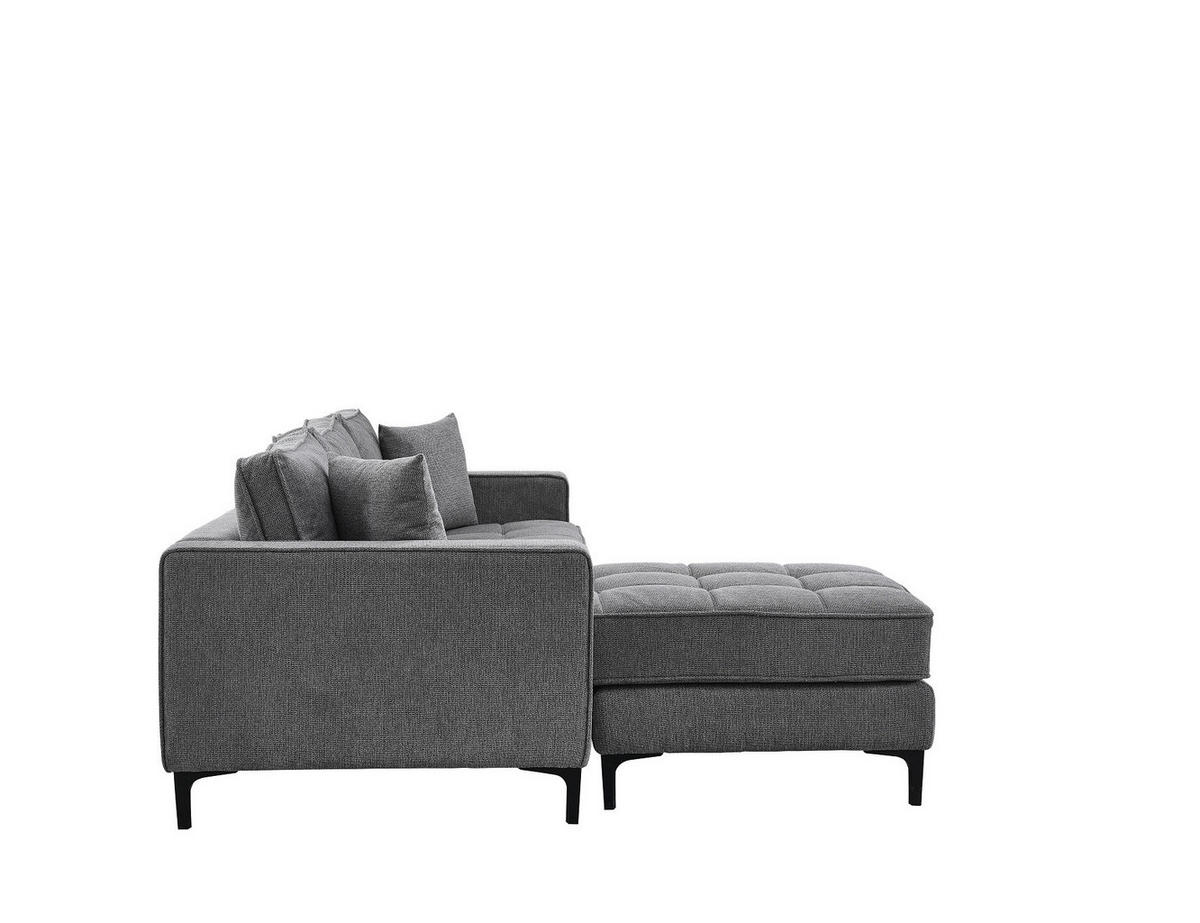 Ecksofa hellgrau Microfaser B/H/T: ca. 238x67x185 cm Pirlo_2S-OT_Ecksofa - hellgrau/schwarz (238,00/67,00/185,00cm)