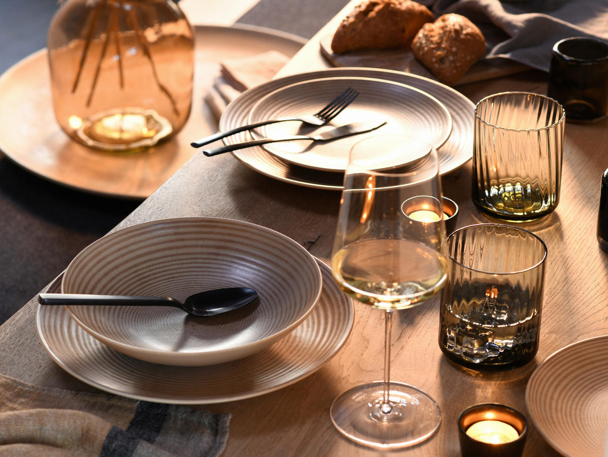 CreaTable Teller-Set Catania sand Steinzeug Catania - sand - CreaTable
