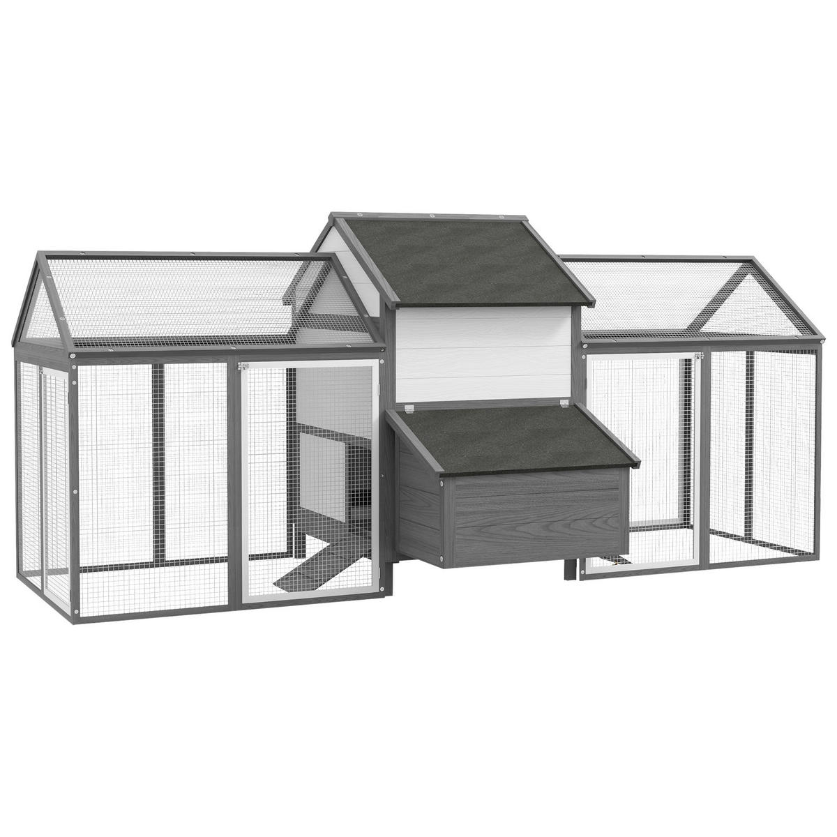 PawHut Stall grau Edelstahl B/H/L: ca. 125x247x113,5 cm Hühnerstall - grau (113,50/125,00/247,00cm) - PawHut