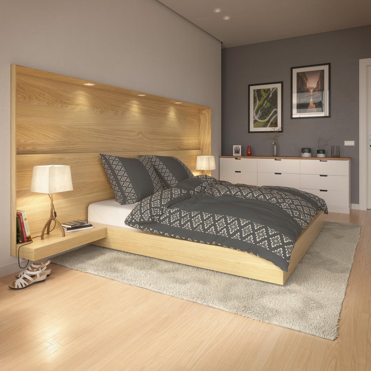 Microfaser Bettwäsche Bettwäsche_Microfaser Karo grau - grau (135,00/200,00cm)