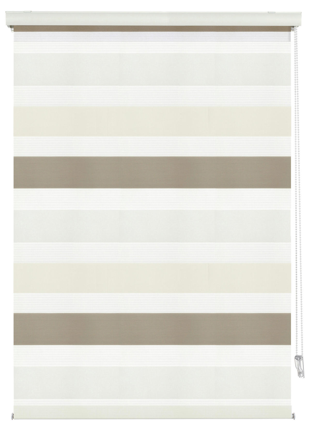 Doppelrollo mit Blende weiß B/L: ca. 45x160 cm Doppelrollo_farbig - braun/weiß (45,00/160,00cm) - Boviva