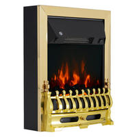 HOMCOM Elektrischer-Kamin 820-043 gold schwarz Metall Kunststoff B/H/T: ca. 48x59x18,5 cm ca. 2000 W Elektrokamin 820-043 - gold/schwarz (48,00/59,00/18,50cm) - HOMCOM