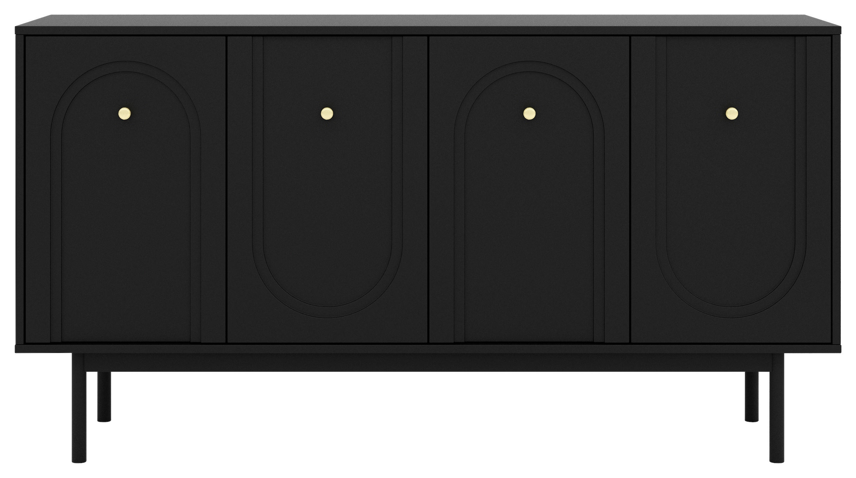 Kommode MAZOMA schwarz gold Optik B/H/T: ca. 154x82x39 cm MAZOMA - gold/schwarz (154,00/82,00/39,00cm) - WIPMEB