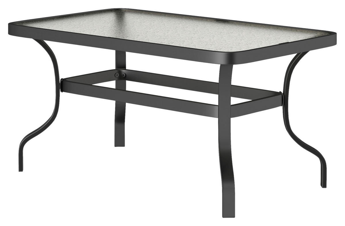 Outsunny Couchtisch schwarz Metall B/H/L: ca. 55x46x95 cm Couchtisch - schwarz (95,00/55,00/46,00cm) - Outsunny