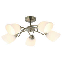 Lamkur Deckenleuchte DONNA 45474 oxidgrün Glas Metall H/L: ca. 26x45 cm E27 5 Brennstellen Donna - oxidgrün (45,00cm) - Lamkur