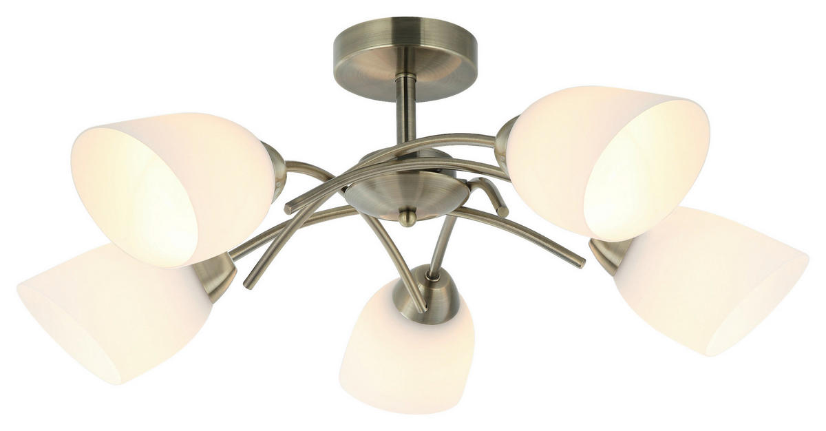 Lamkur Deckenleuchte DONNA 45474 oxidgrün Glas Metall H/L: ca. 26x45 cm E27 5 Brennstellen Donna - oxidgrün (45,00cm) - Lamkur