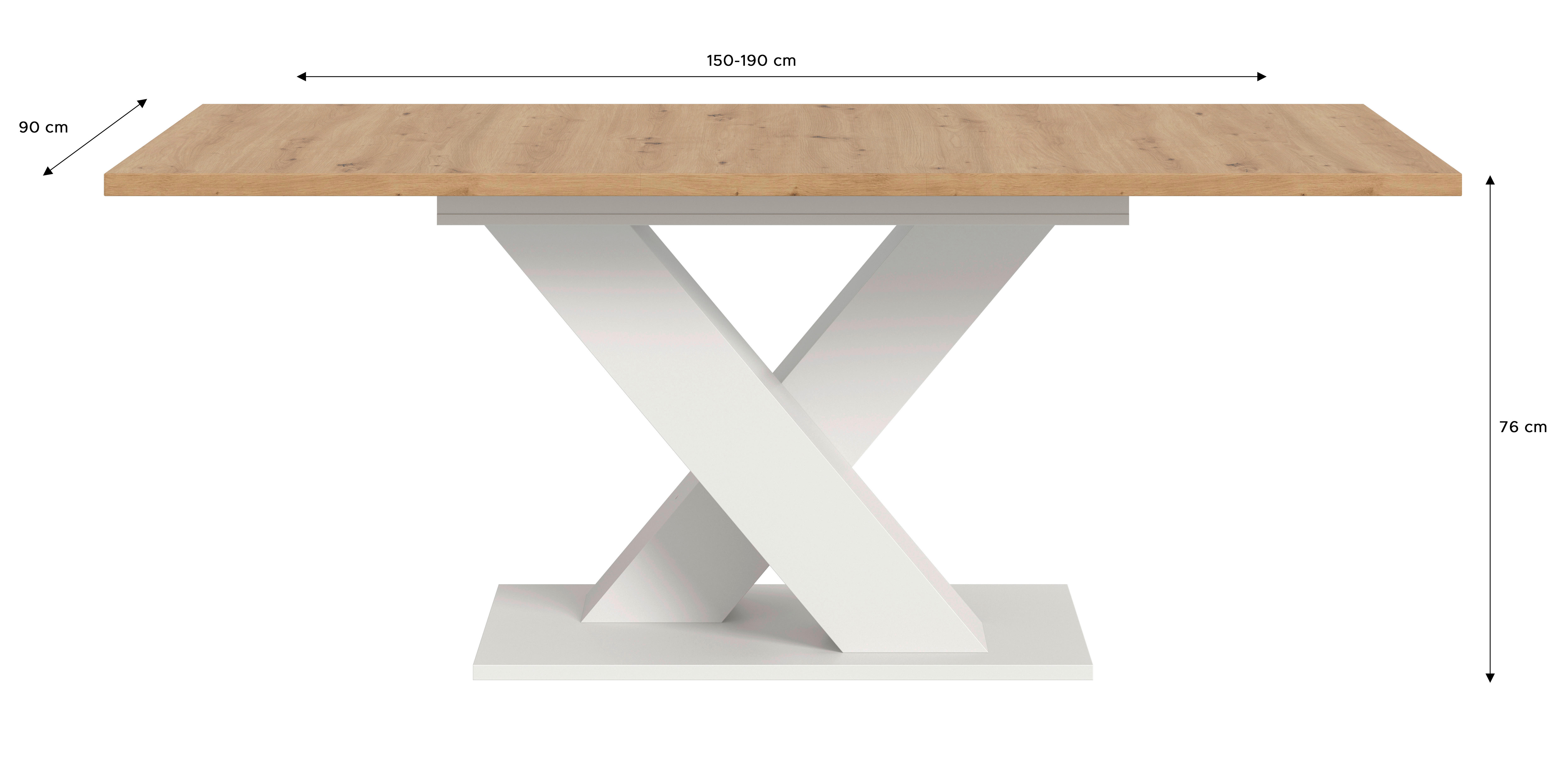 Esstisch MOTION weiß Artisan Nachbildung B/H/T: ca. 150x76x90 cm MOTION - weiß (150,00/76,00/90,00cm) - xonox.home