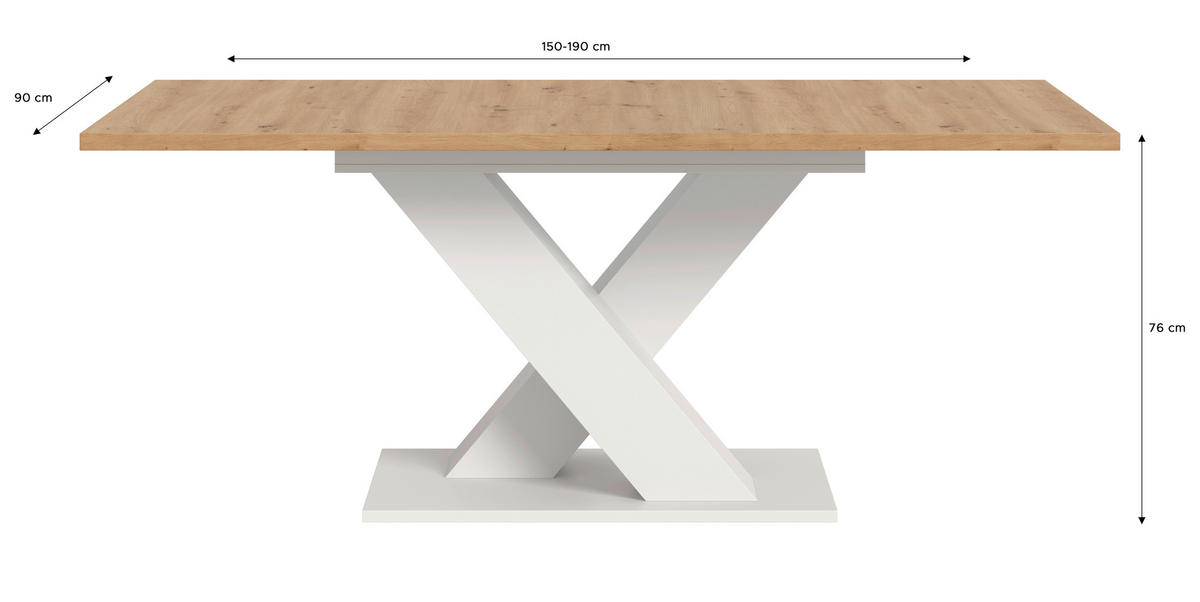 Esstisch MOTION weiß Artisan Nachbildung B/H/T: ca. 150x76x90 cm MOTION - weiß (150,00/76,00/90,00cm) - xonox.home