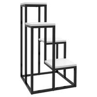 Outsunny Pflanzenständer weiß Holz B/H/L: ca. 34x70x34 cm Pflanzenständer - weiß/schwarz (34,00/34,00/70,00cm) - Outsunny