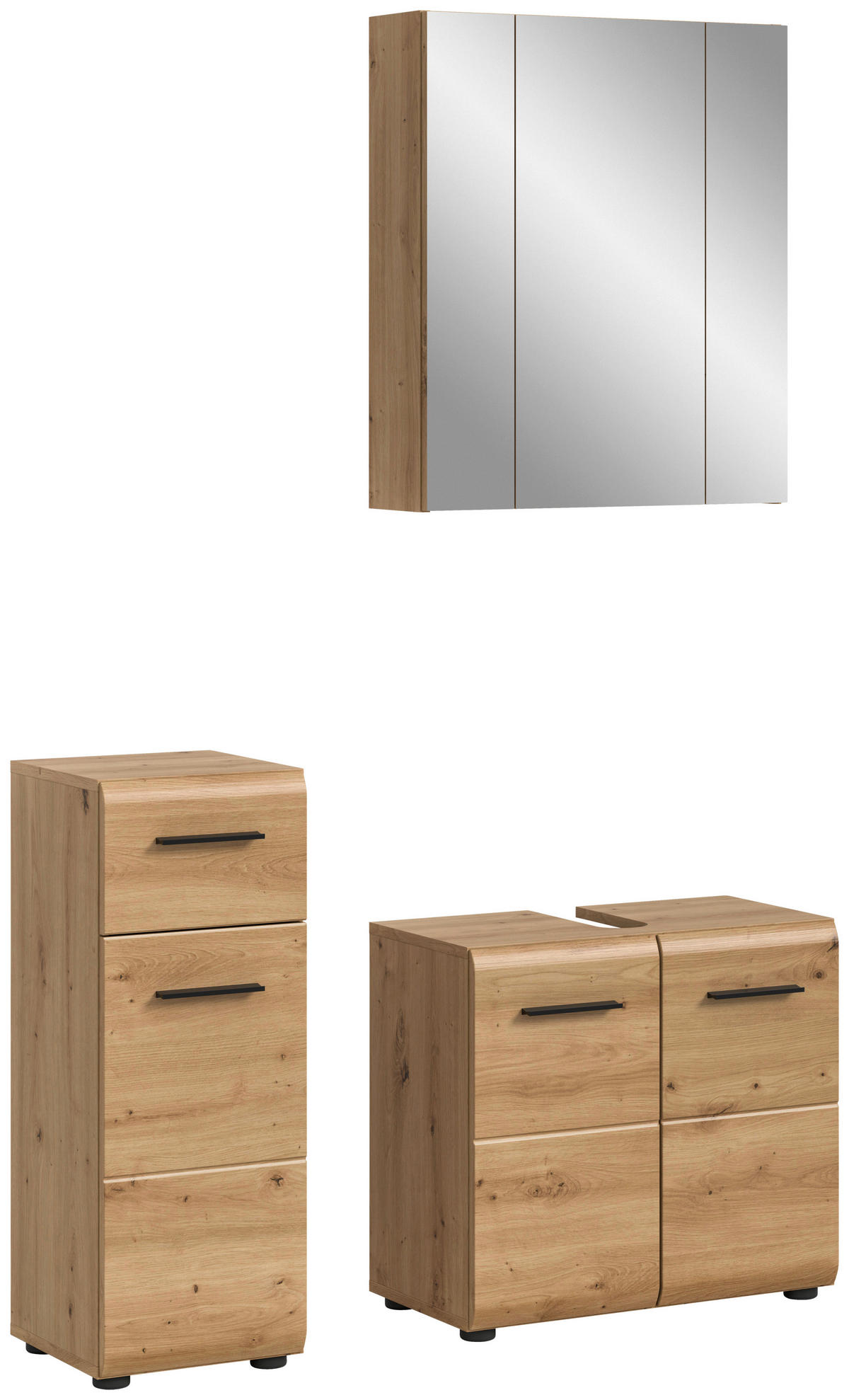 Badezimmer-Set Ice Artisan Oak Nachbildung B/H/T: ca. 105x185x30 cm Ice - (105,00/185,00/30,00cm) - xonox.home