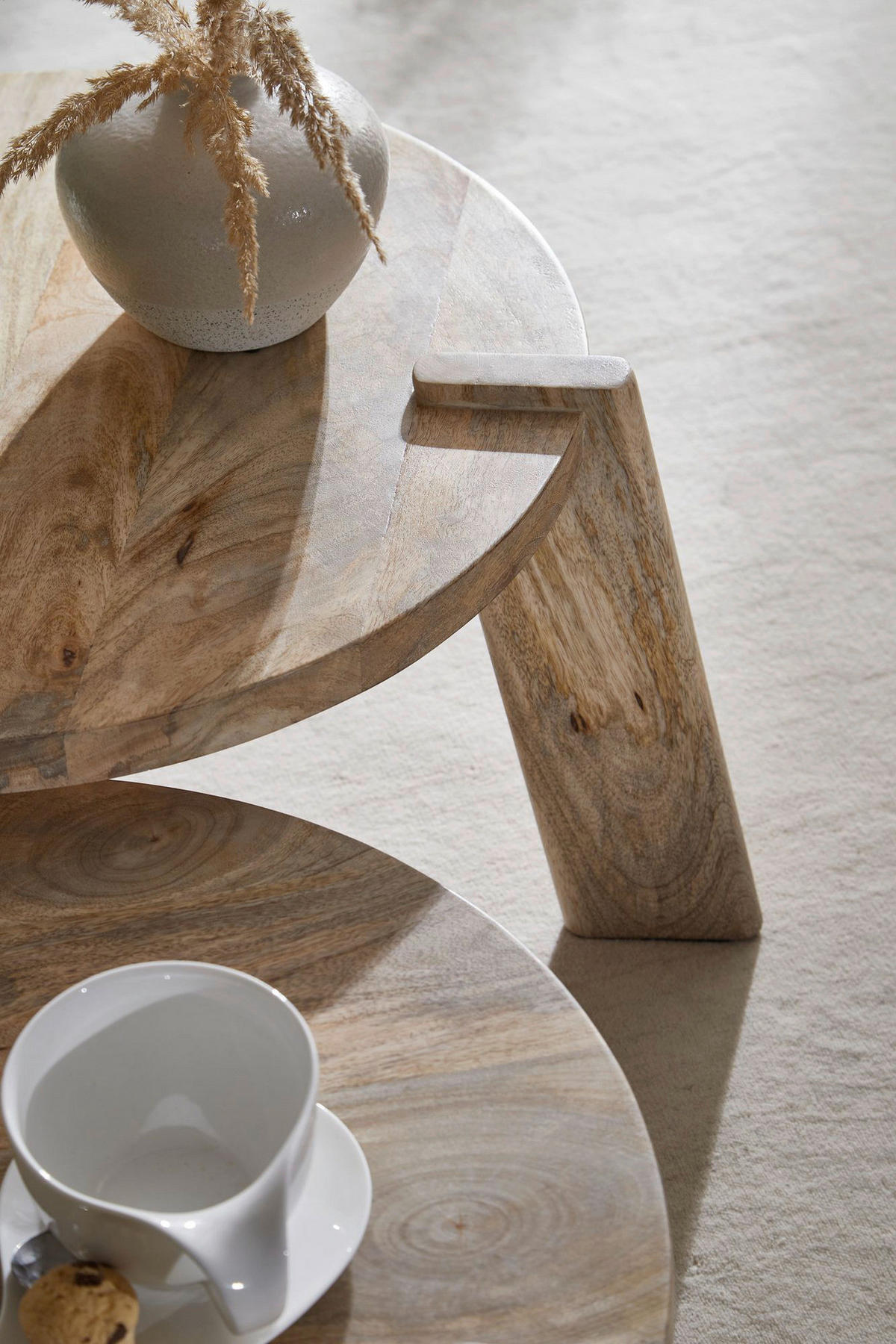 Wohnling Couchtisch 2er-Set. natur Echtholz 2er-Set. - natur - Wohnling