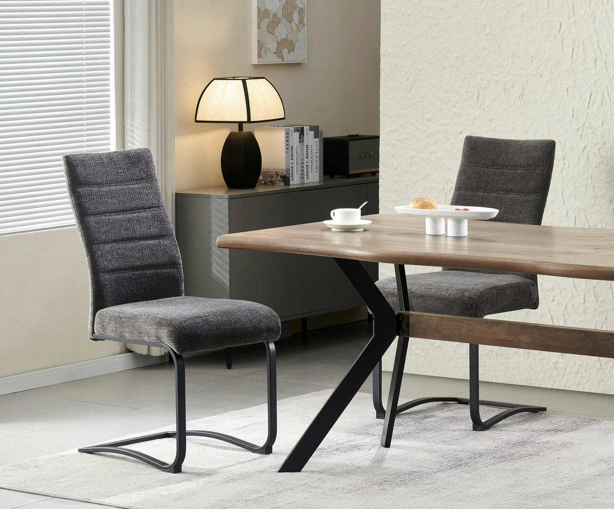 Schwingstuhl LENI, 2er Set anthrazit schwarz B/H/T: ca. 43x98x59 cm LENI, 2er Set - schwarz/anthrazit (43,00/98,00/59,00cm) - xonox.home