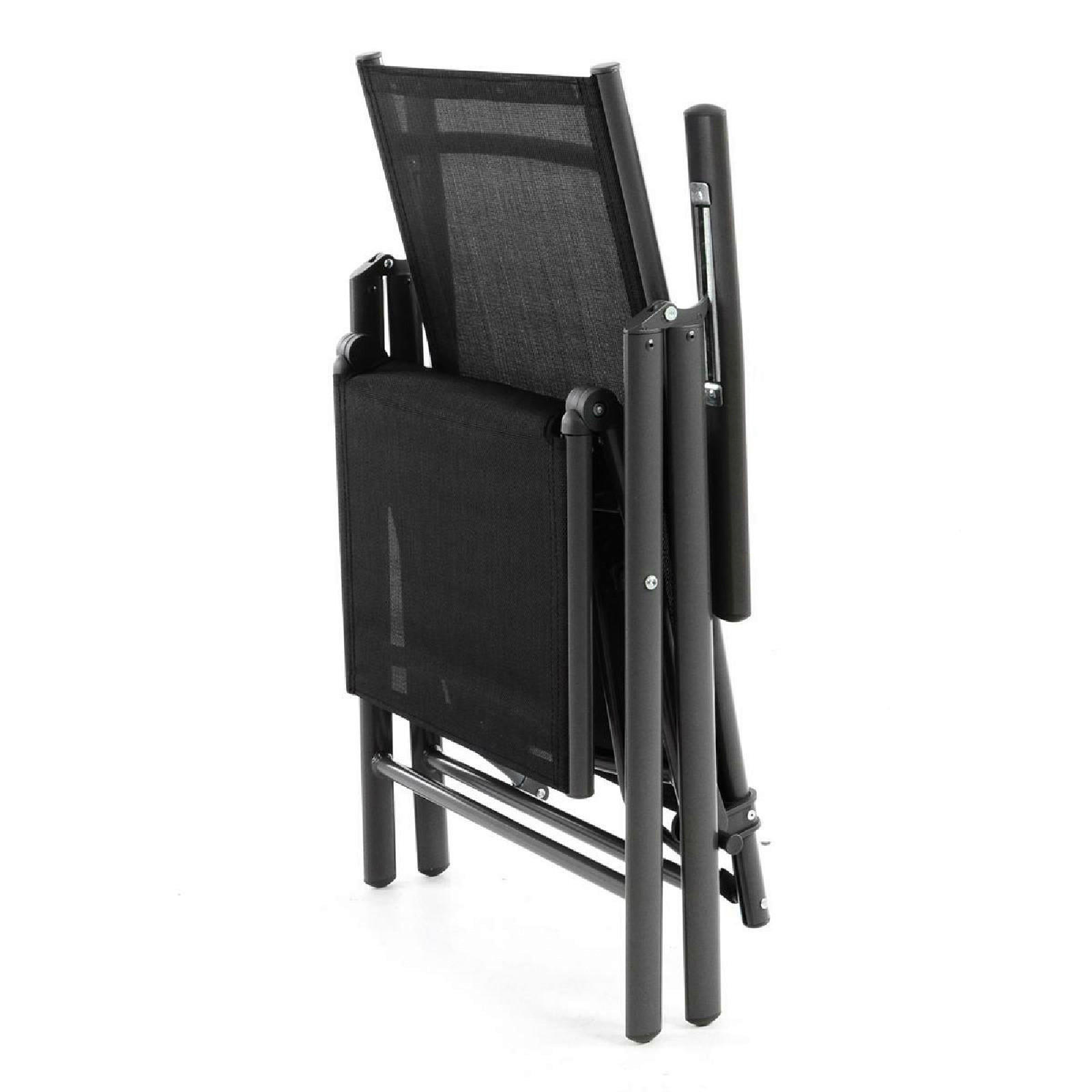 VCM Klappsessel schwarz Textilene B/H/T:...