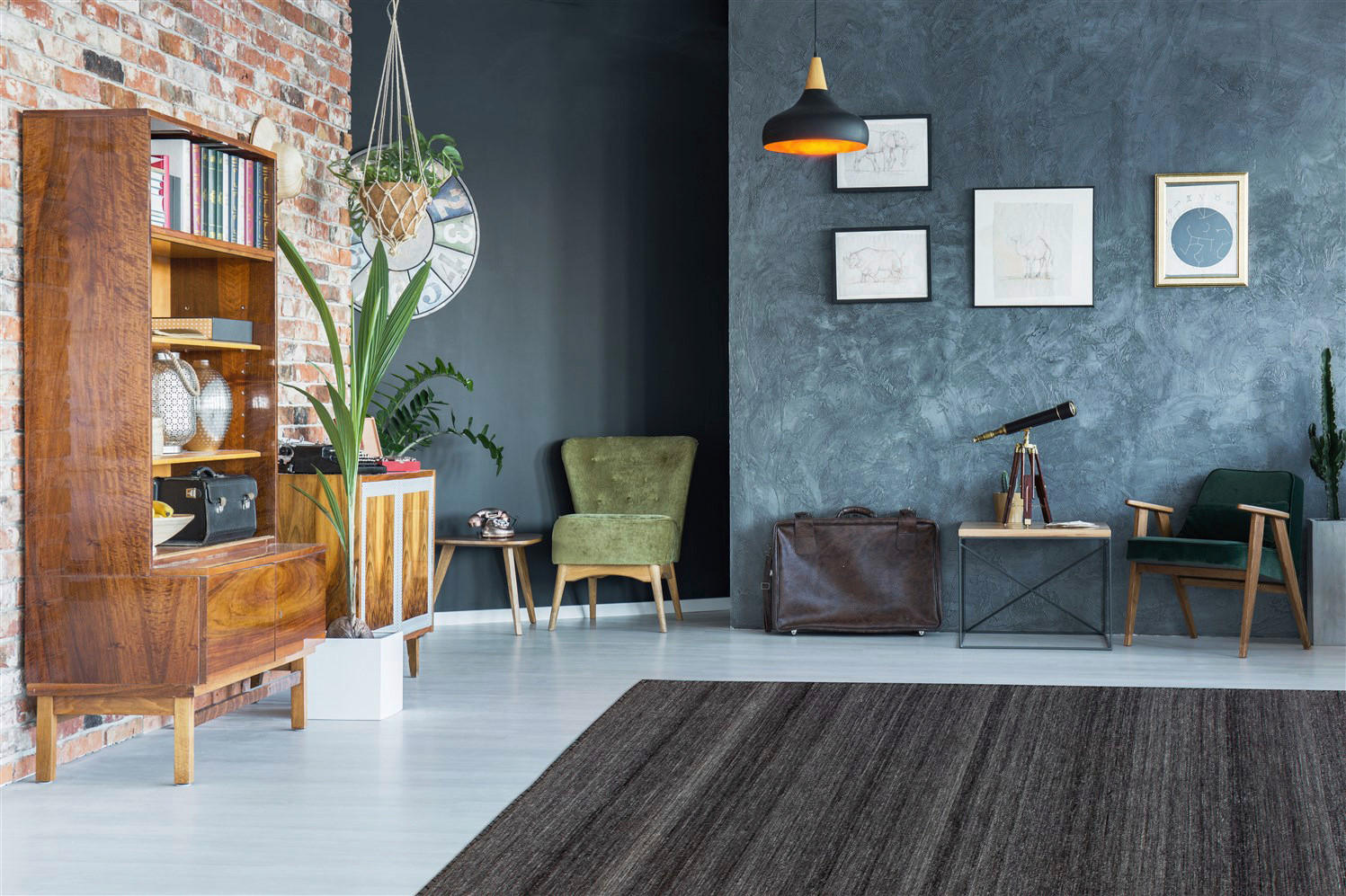 Kayoom Flachflorteppich Phoenix 210 anthrazit B/H/L: ca. 200x0,6x290 cm Phoenix 210 - anthrazit/mehrfarbig (290,00/200,00/0,60cm) - Kayoom