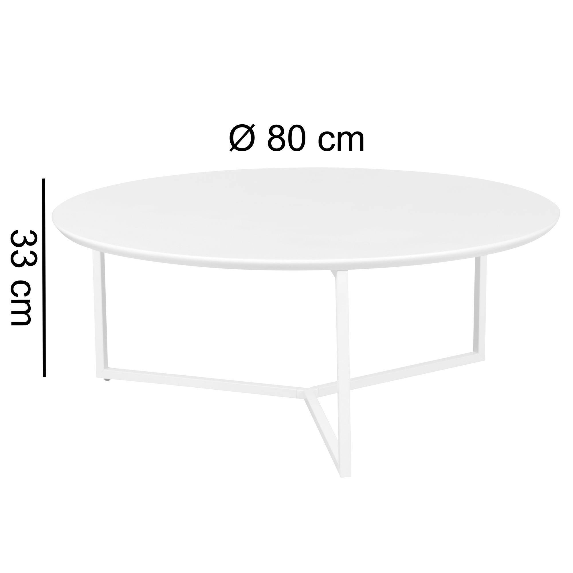 Couchtisch weiß weiß Lack matt B/H/T: ca. 80x33x80 cm Couchtisch - weiß (80,00/33,00/80,00cm) - Wohnling