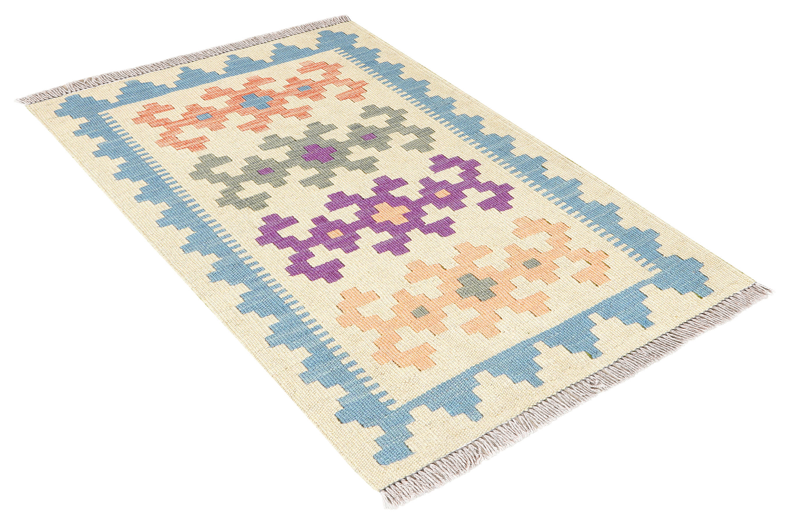 PersaTepp Teppich Kelim Gashgai beige B/H/L: ca. 60x1x90 cm Kelim Gashgai - beige (90,00/60,00/1,00cm) - PersaTepp