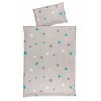 Baumwoll Bettwäsche Renforce Baby-Bettwäsche_Renforce Sterne - grau (100,00/135,00cm) - Home Dreams