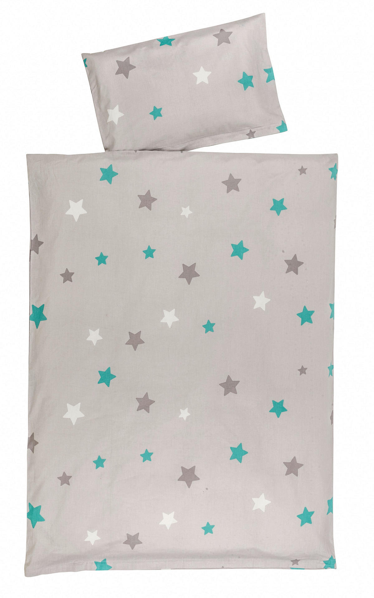 Baumwoll Bettwäsche Renforce Baby-Bettwäsche_Renforce Sterne - grau (100,00/135,00cm) - Home Dreams
