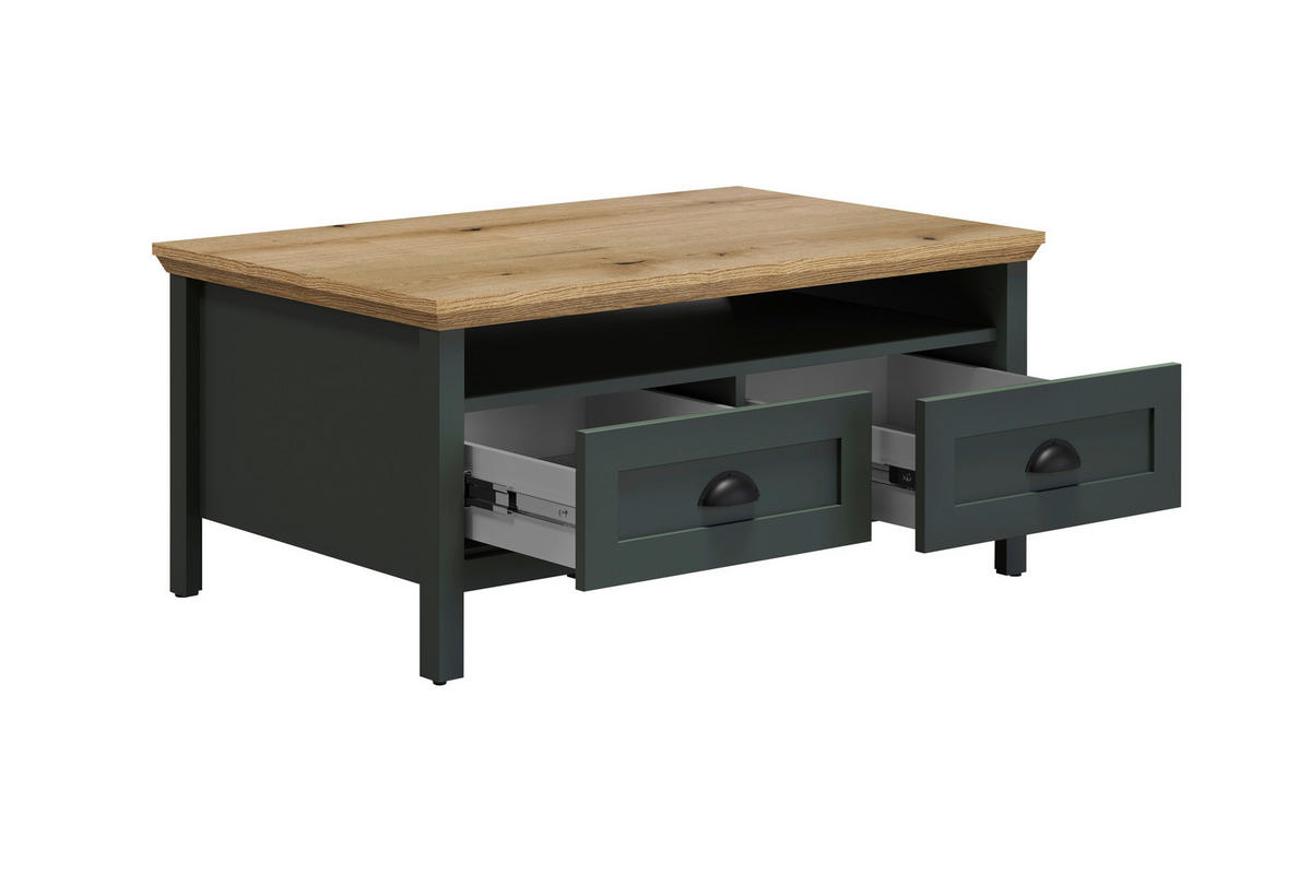 Couchtisch Stanton tannengrün Eiche Evoke Coast Nachbildung B/H/T: ca. 101x45x60 cm Stanton - Eiche/tannengrün (101,00/45,00/60,00cm)
