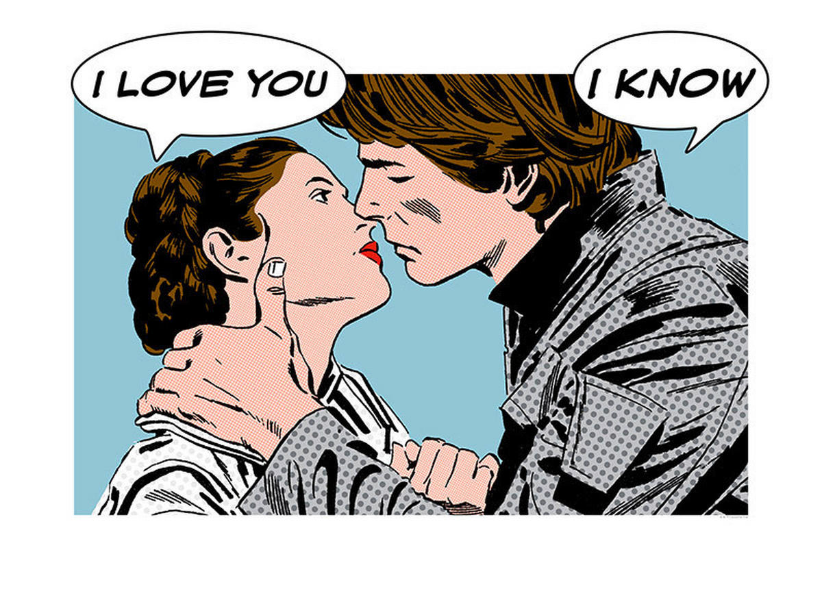 Komar Poster Star Wars Classic Comic Quote Leia Star Wars - Intro B/L: ca. 70x50 cm Star Wars Classic Comic Quote Leia - (70,00/50,00cm) - Komar