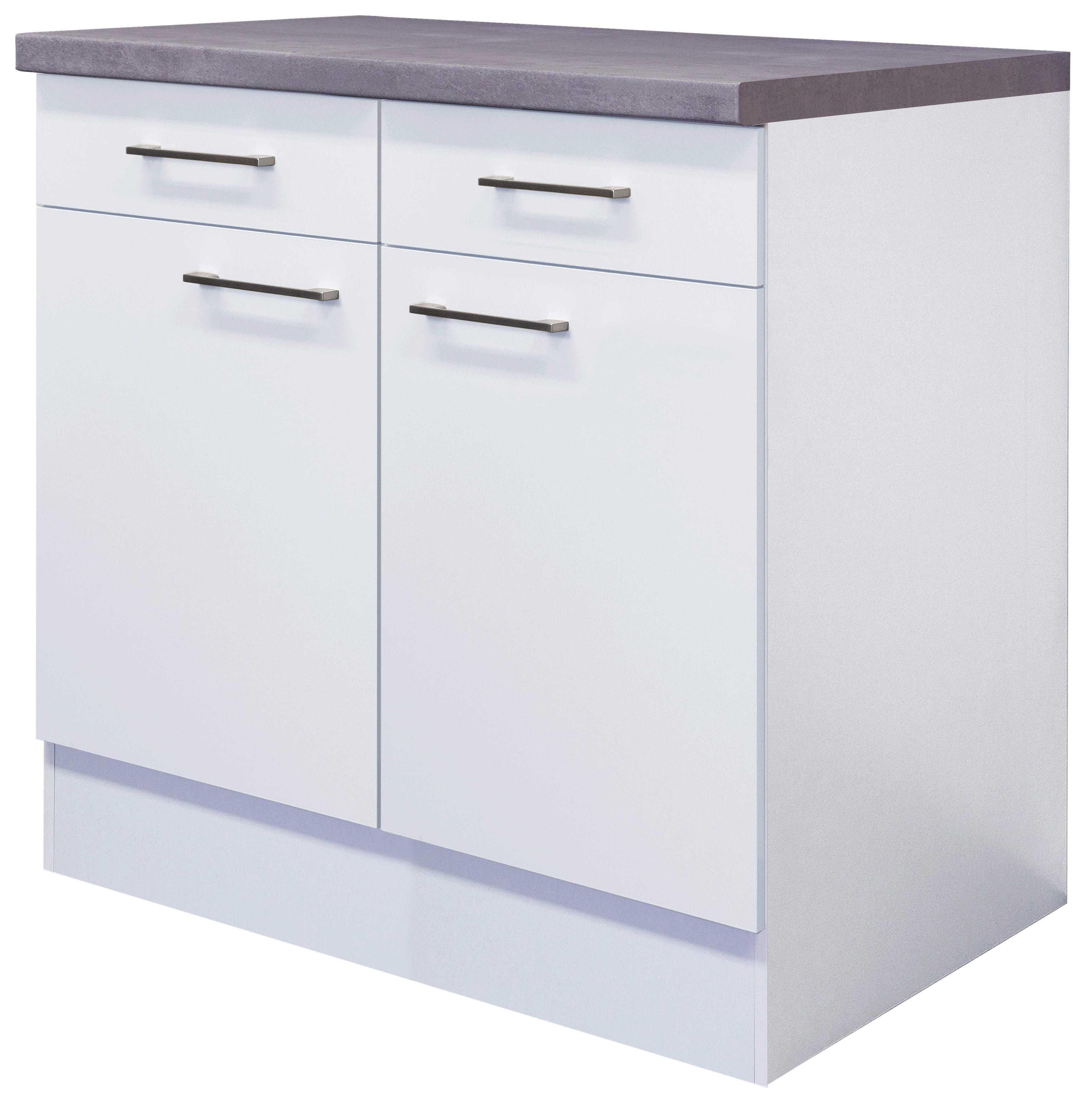 Unterschrank Vita weiß matt B/H/T: ca. 80x86x60 cm Vita - Beton/weiß (80,00/86,00/60,00cm) - Flex-Well