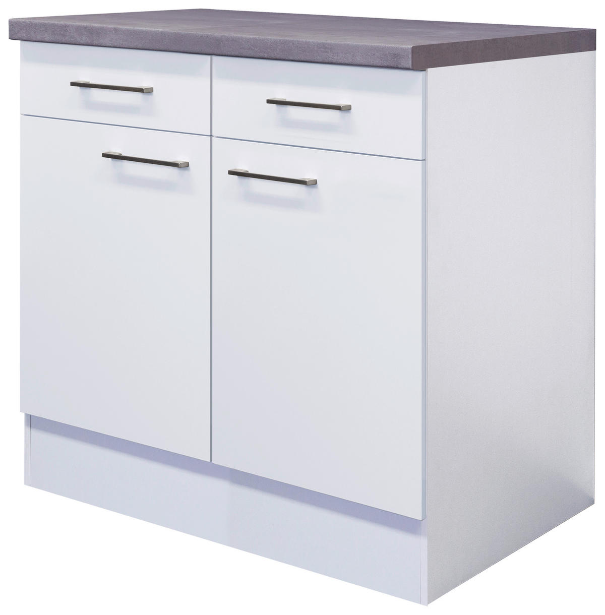 Unterschrank Vita weiß matt B/H/T: ca. 80x86x60 cm Vita - Beton/weiß (80,00/86,00/60,00cm) - Flex-Well