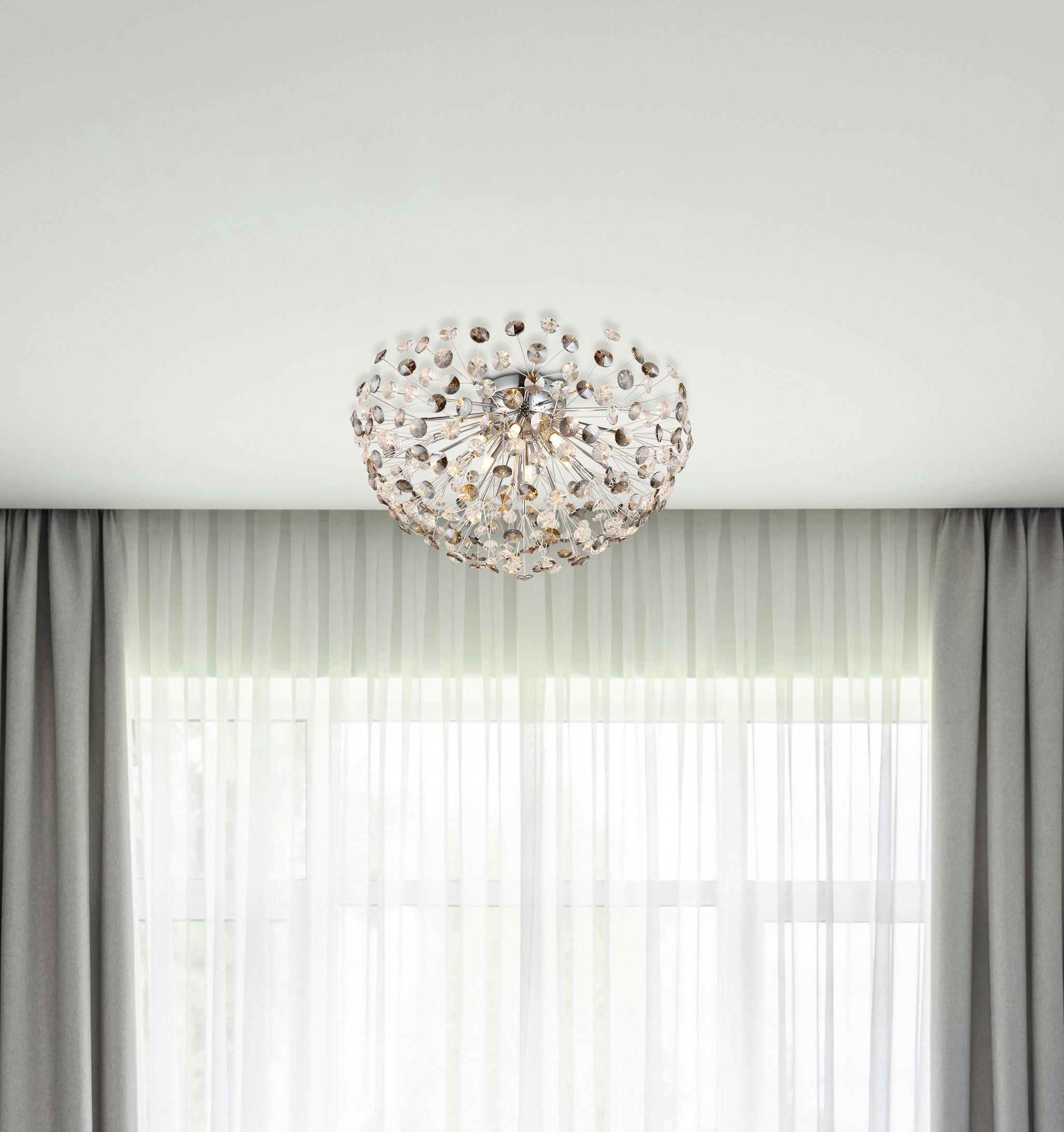 GLOBO LED-Deckenleuchte gold klar Metall H/D: ca. 25x45 cm 4 Brennstellen KATRINA - gold/klar (45,00/25,00cm) - GLOBO