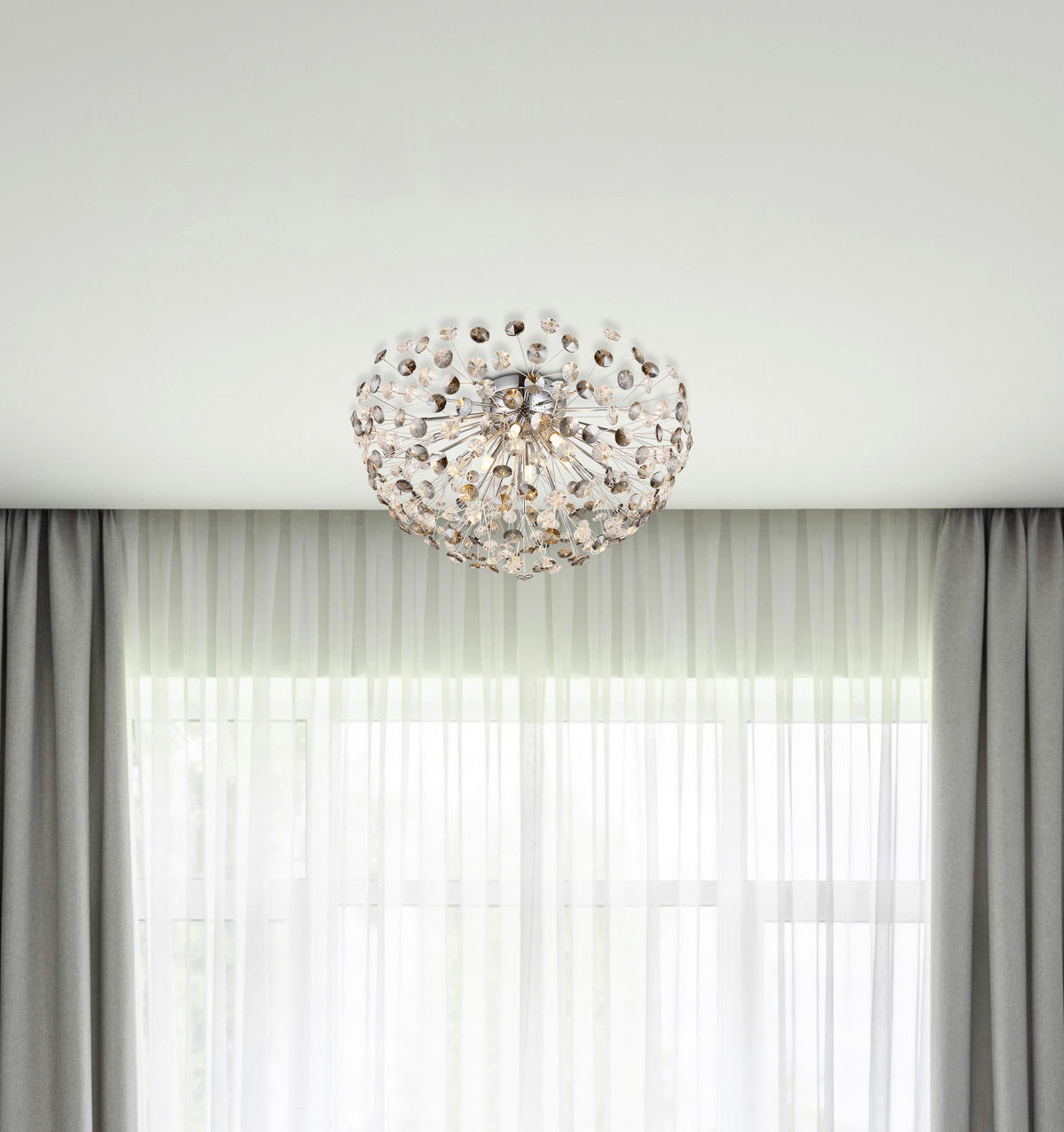 GLOBO LED-Deckenleuchte gold klar Metall H/D: ca. 25x45 cm 4 Brennstellen KATRINA - gold/klar (45,00/25,00cm) - GLOBO