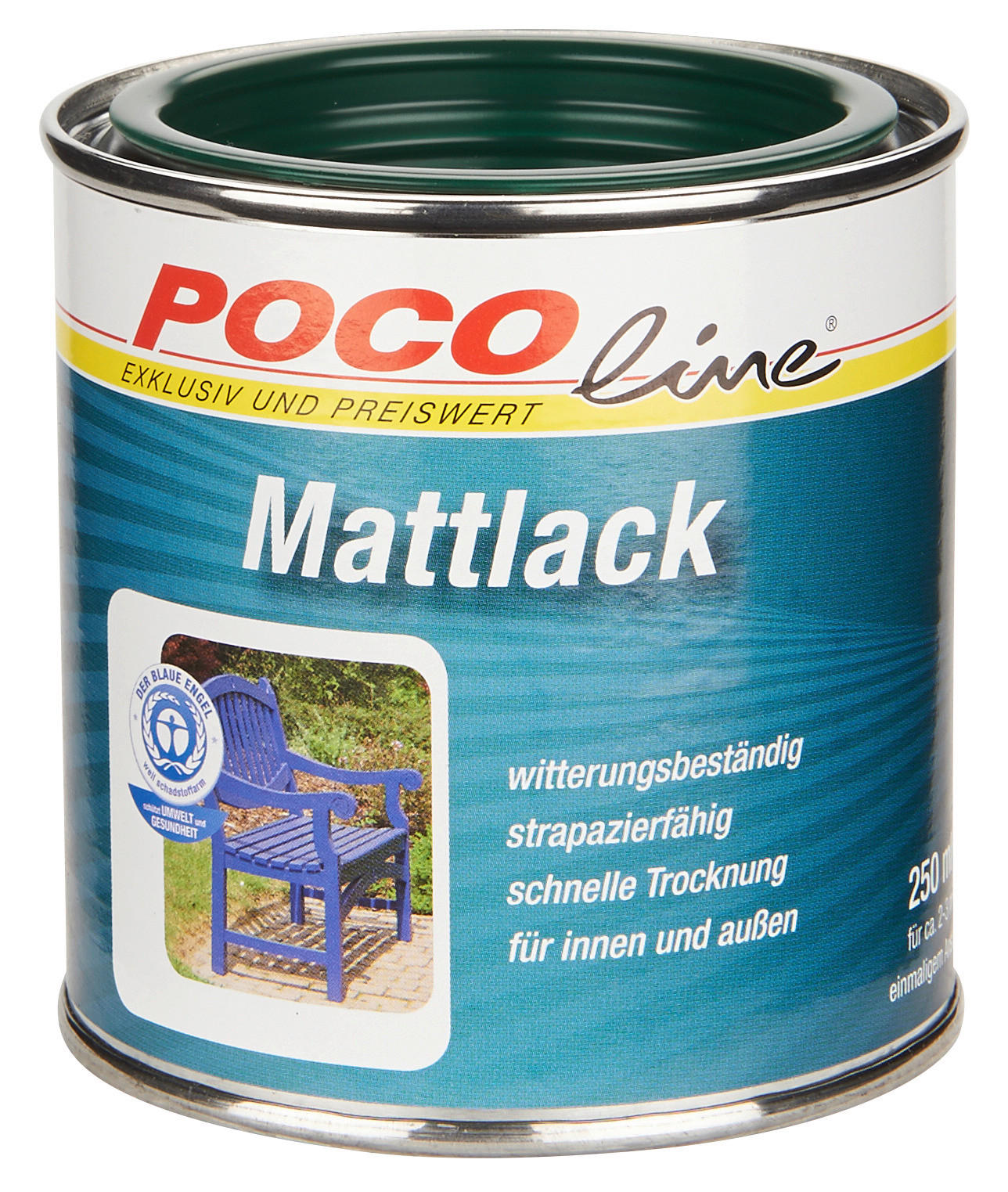 POCOline Acyl Buntlack moosgrün matt ca. 0,25 l Mattlack_Acryl_2in1 250ml - moosgrün (250ml) - POCOline
