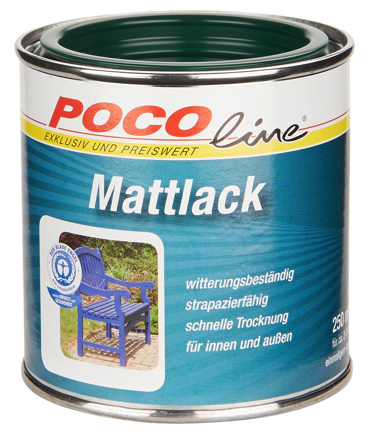 POCOline Acyl Buntlack moosgrün matt ca. 0,25 l Mattlack_Acryl_2in1 250ml - moosgrün (250ml) - POCOline