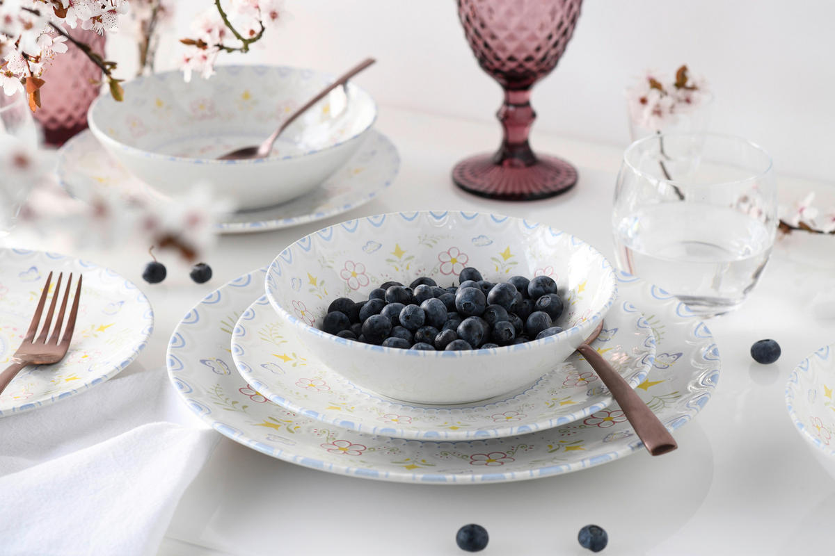 CreaTable Kombiservice Primavera pastell Steinzeug 16 tlg. Primavera - pastell - CreaTable