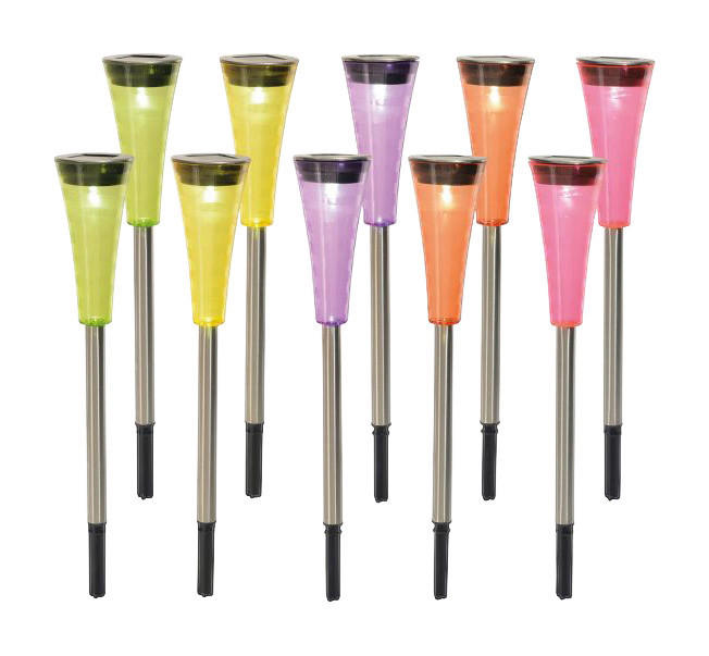 LED Solar-Erdspieß 10er-Set NV4180702 multicolor Edelstahl Kunststoff B/H/T: ca. 4x25x4 cm Multi - multicolor (4,00/25,00/4,00cm) - Näve Leuchten