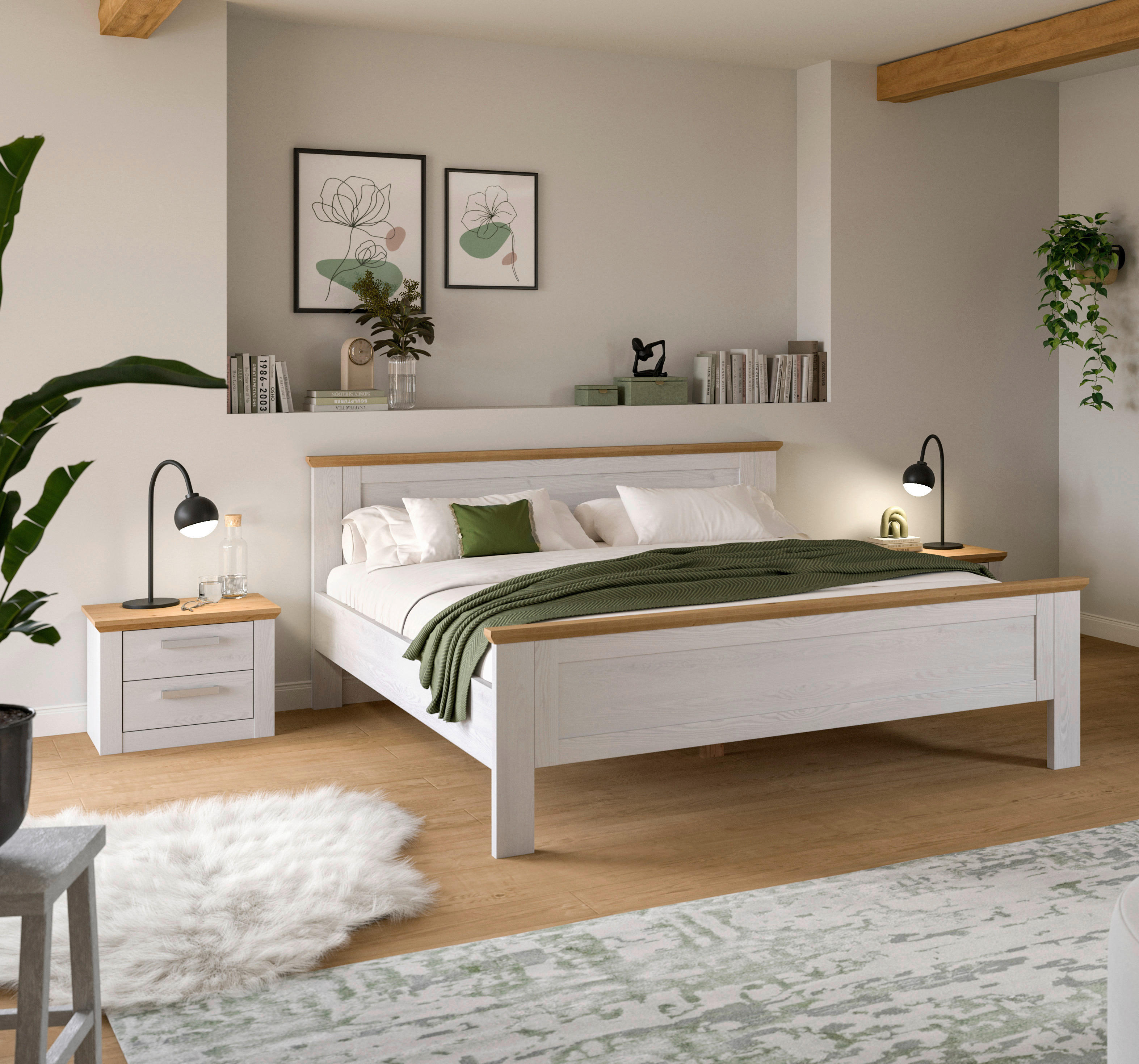 Bettanlage VERONA Sibiu Lärche Nachbildung Eiche Artisan Nachbildung VERONA - Eiche (301,00/90,00/209,00cm) - xonox.home