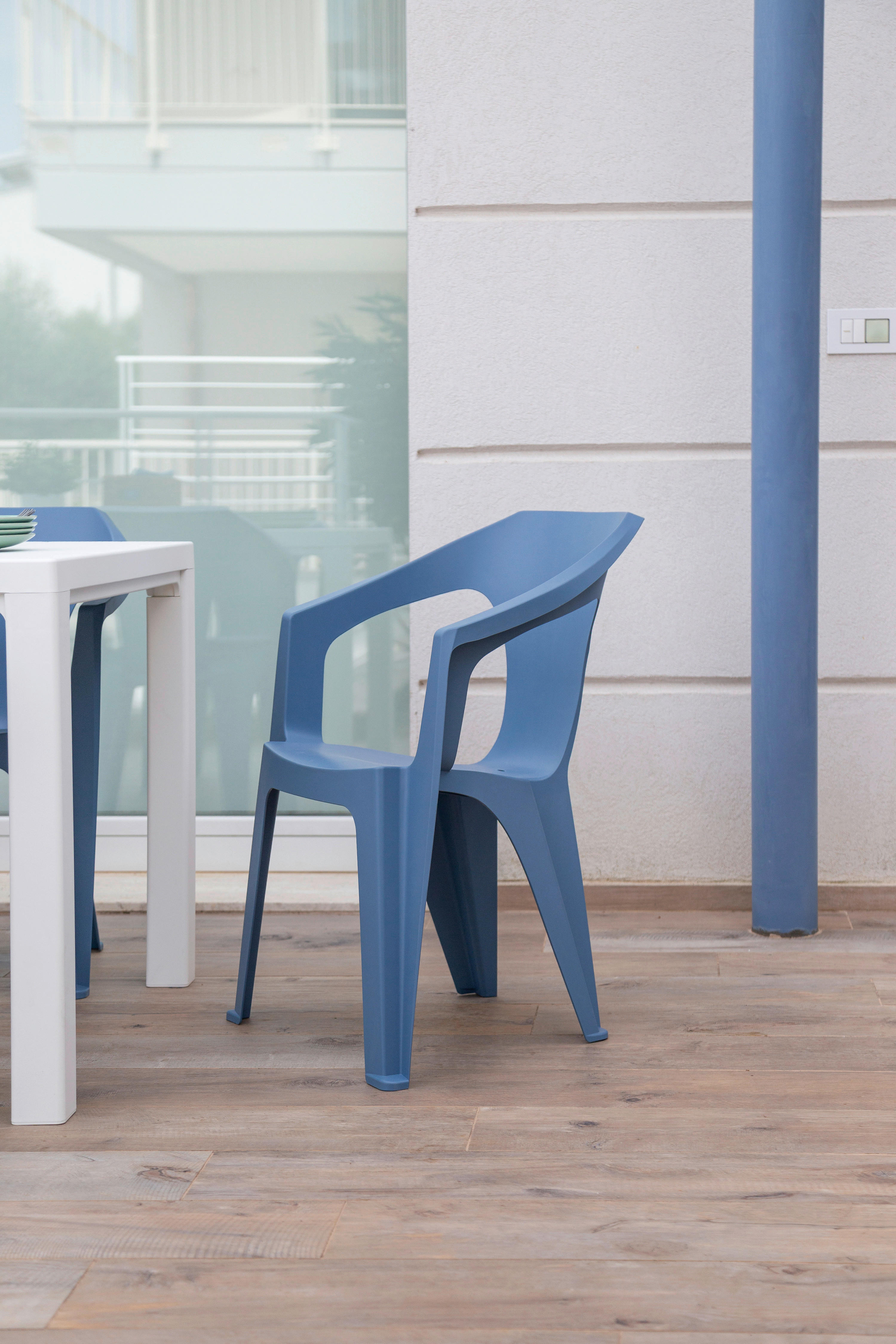 Thumbnail - Toomax Stapelstuhl Marina rauchblau Kunststoff B/H/L: ca. 55x83x59 cm