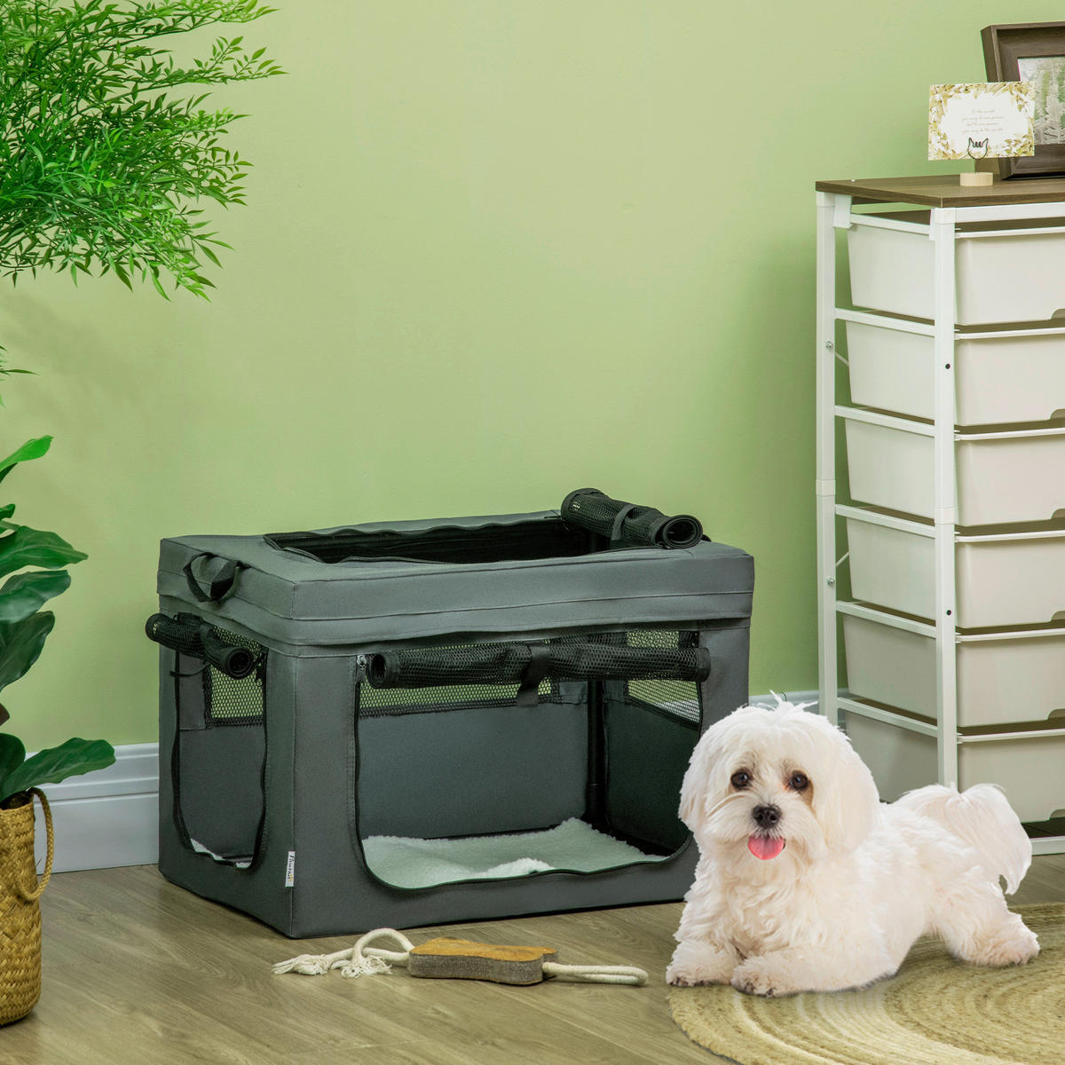PawHut Hunde-Zubehör grau Edelstahl B/H/L: ca. 42x60x42 cm Hundetasche - grau (42,00/42,00/60,00cm) - PawHut