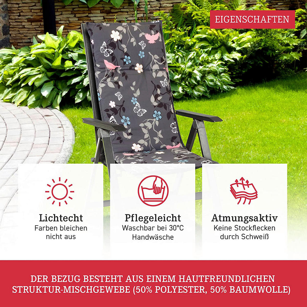 Beo Saumauflage für Hochlehner Bregenz multicolor Polyester-Mischgewebe B/H/L: ca. 50x6x118 cm 2er Set Bregenz - multicolor (118,00/50,00/6,00cm) - Beo