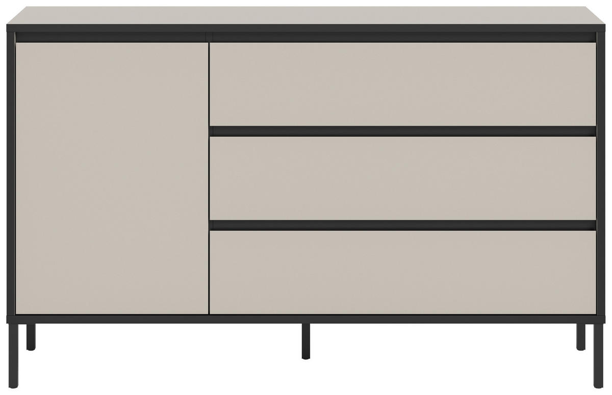 Sideboard Tron Kaschmirgrau Nachbildung schwarz B/H/T: ca. 136x83x38 cm Tron - schwarz (136,00/83,00/38,00cm) - xonox.home