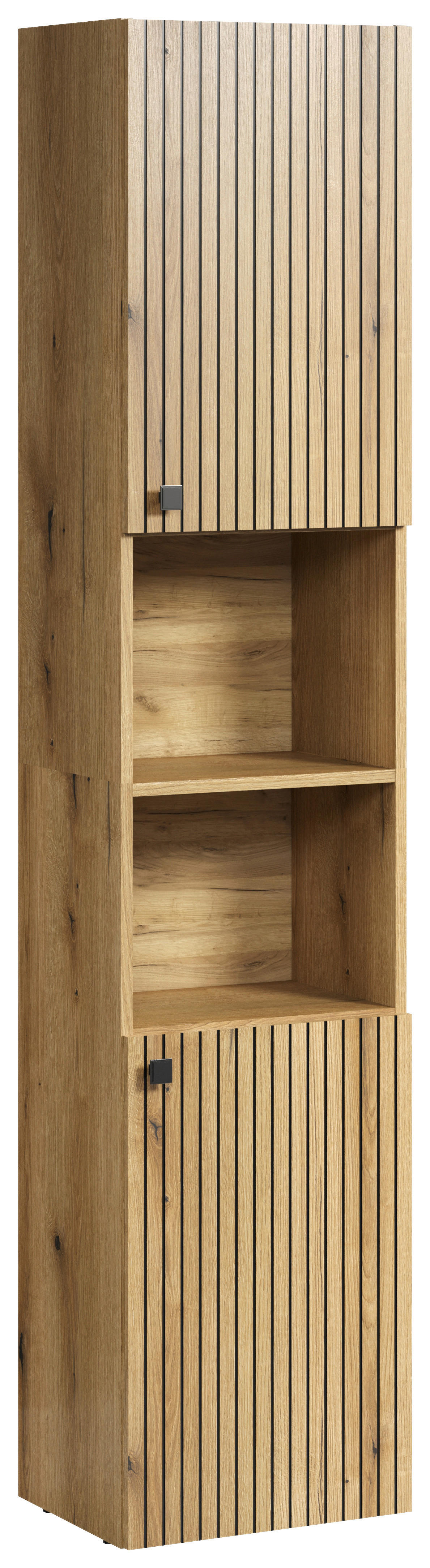 Hochschrank Pure Bliss Eiche Evoke Oak Nachbildung schwarz B/H/T: ca. 40x186x31 cm Pure Bliss - Eiche/schwarz (40,00/186,00/31,00cm)