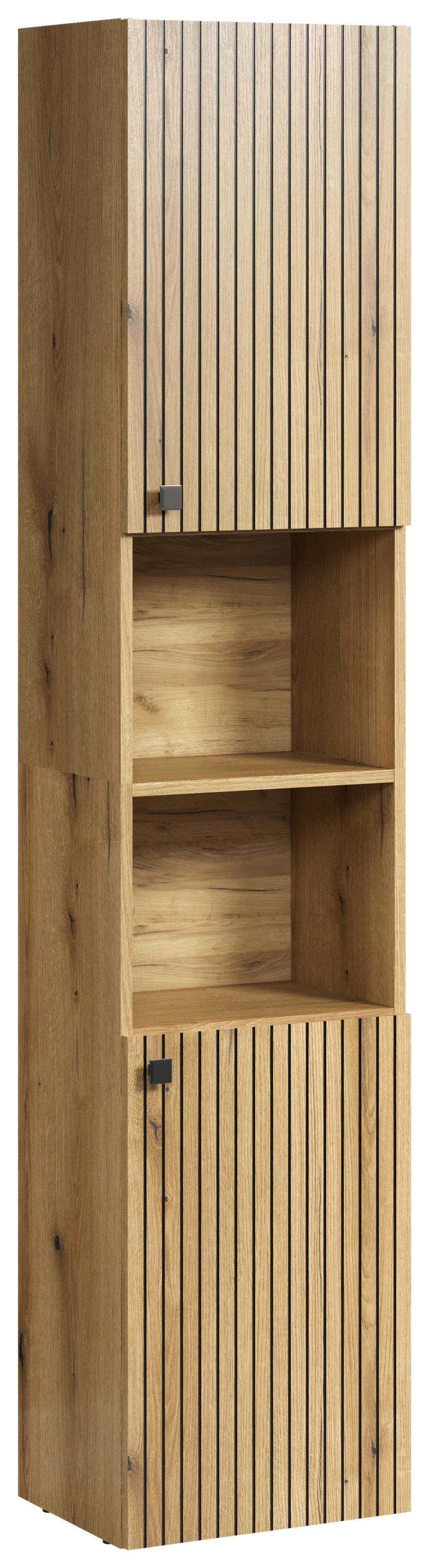 Hochschrank Pure Bliss Eiche Evoke Oak Nachbildung schwarz B/H/T: ca. 40x186x31 cm Pure Bliss - Eiche/schwarz (40,00/186,00/31,00cm)